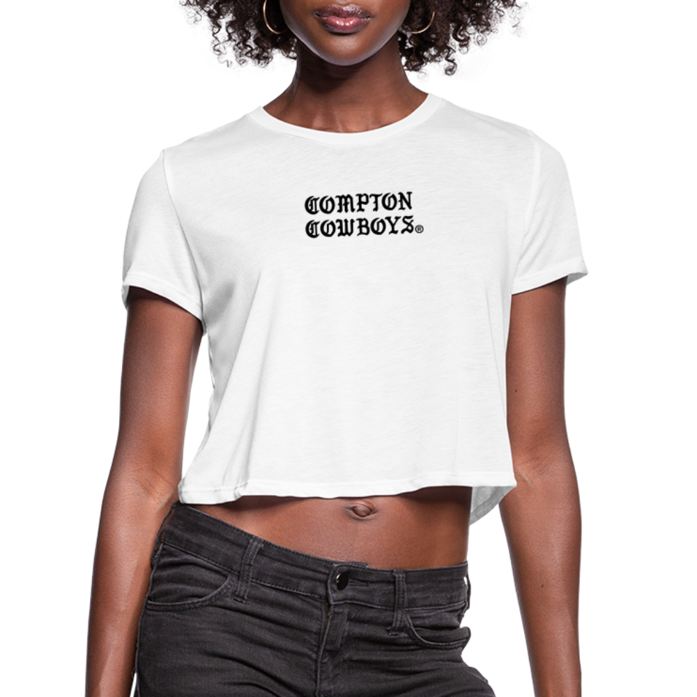Compton Cowboys Women's Cropped T-Shirt - white