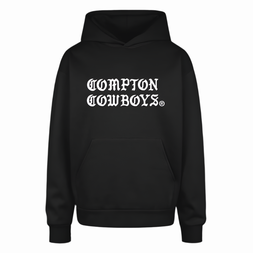 Compton Cowboys Oversized Hooded Sweatshirt - black