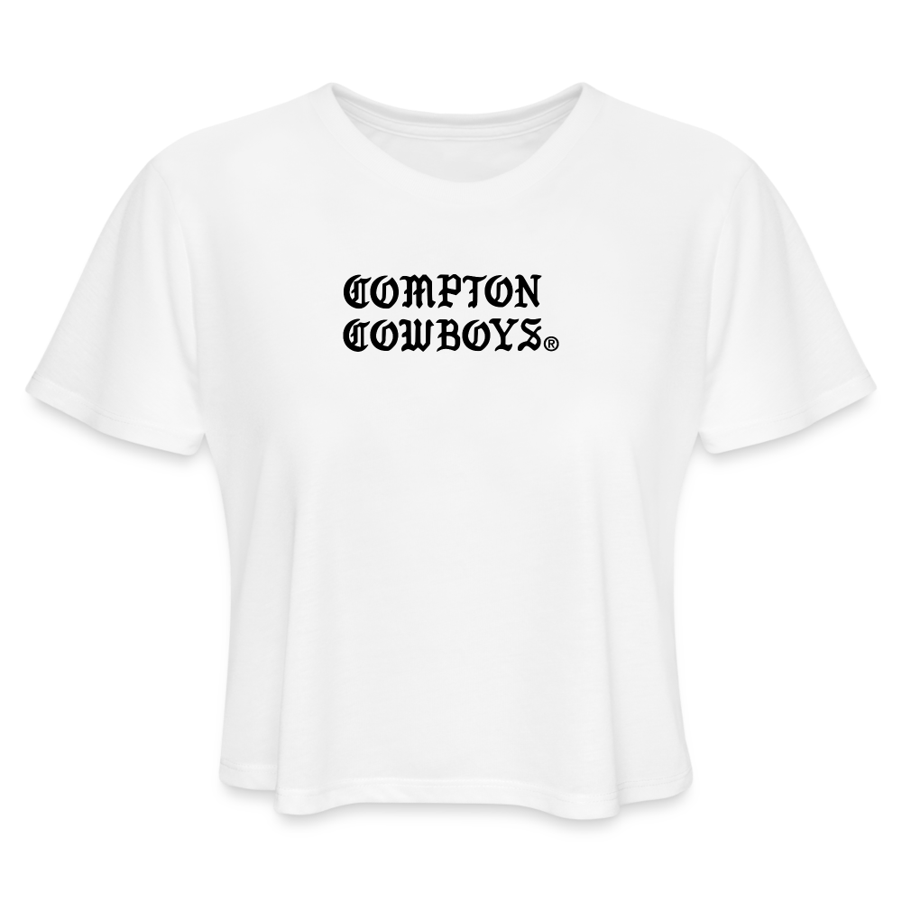 Compton Cowboys Women's Cropped T-Shirt - white