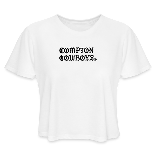 Compton Cowboys Women's Cropped T-Shirt - white